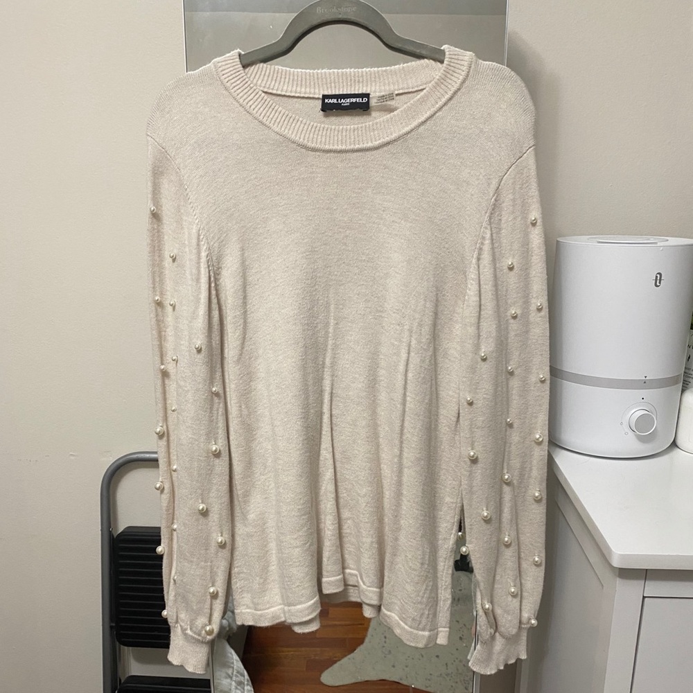 Karl Lagerfeld | Pearl Sleeve Sweater